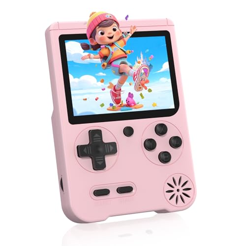 Handheld Game Console, Preloaded 500 Retro Video Games with 3.0 inch LCD Screen, 1200mAh Rechargeable Battery, Mini Arcade Electronic Gaming 1-Player...