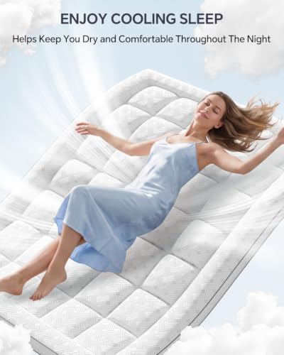 3 Inch King Mattress Topper Bamboo Viscose Thick Pillow Top Mattress Pad - image 4