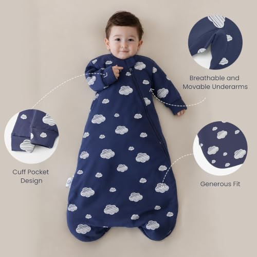 Image of Unisex Sleeping Bag for Babies and Toddlers 1.0 Tog Sleep Sack 18-36 Months, Baby Sleep Sack, Newborn Sleep Sack, Wearable Blanket Baby, One Piece Long Sleeves, Gifts for Toddlers