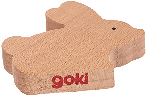 Goki 53871 Verschiedene Bauernhoftiere, Spielzeug aus Holz, 10 Stück, für Kinder ab 3 Jahren