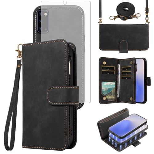 Étui portefeuille Samsung Note 20 5G Asuwish idéal pour voyager avec sa bandoulière