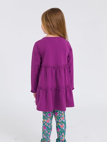 Image of RuffleButts Baby /Toddler Girls Long Sleeve High Low Flowy Ruffle Tunic Top