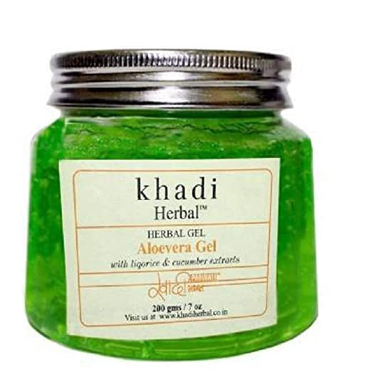 Khadi HerbalHerbigiri 100% Pure & Natural Alovera Gel(Green) For Glowing Screen l For Remove Excess Oil And Impurities 200GM l Made In India