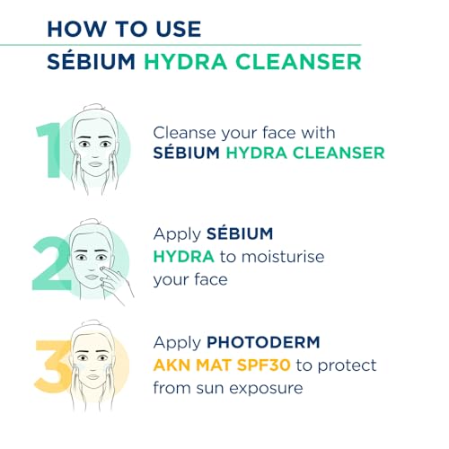 Image of Bioderma Sebium Hydra Cleanser with Glycerin | Friction-Less Cleansing | 24H Comfort and Hydration | Acne Prone Sensitive Skin, 200 ml