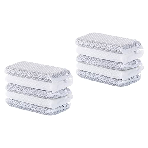 IMIKEYA 10Pcs Reusable Kitchen Scouring Pads Multi Purpose Dishwashing Sponge Pads Lightweight Quick Dry Non Damaging Surface Cleaning for Dishes Faucets Sink