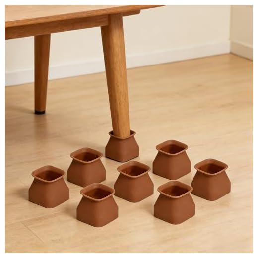 8PCS Square Silicone Chair and Table Leg Covers, Furniture Leg Protectors for Hardwood Floors, Anti-Slip, Noise-Reducing, Wear-Resistant & Scratch-Proof, Easy Installation