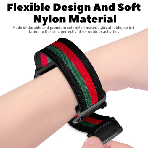 Image of Stretchy Magnetic Buckle Strap Compatible for Apple Watch Band 38mm 40mm 41mm 42mm 44mm 45mm 46mm 49mm Women Men,Nylon Elastic Wristbands for iWatch Series 10 9 8 7 6 SE 5 4 3 2 Ultra Ultra 2