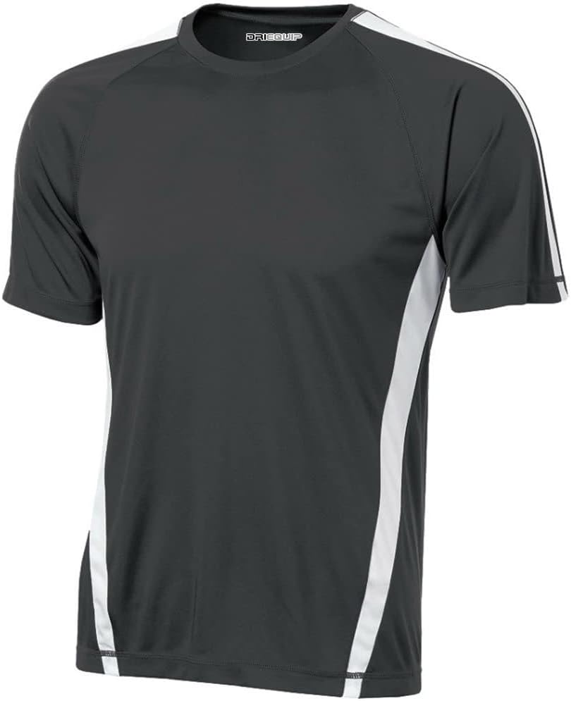 Joe's USA Men's Short Sleeve Moisture Wicking 2-Color Athletic T-Shirts 4X-Large Grey/White
