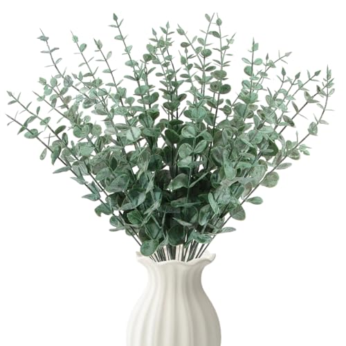 RXKFIGX 30 PCS Artificial Eucalyptus, Eucalyptus Stems, Natural Eucalyptu Dried Flowers, Eucalyptuses Leaves, Dried Eucalyptuses Artificial Plant Branches for Bouquet, Wedding Parties, Party, Home