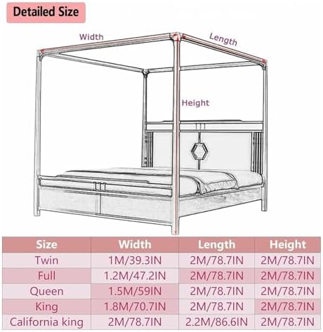 U 4コーナーキャノピーベッドフレームポストポール、ステンレススチールキャノピーベッドフレーム蚊帳ベッドキャノピーカーテン用シルバー