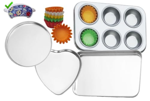 Deluxe Pan Set Compatible with Easy Bake Ultimate Oven | Includes 60 Cupcake Liners THAT WILL FIT UNLIKE OTHERS | Kids Accessories for Cooking Easy Bake Oven Mixes