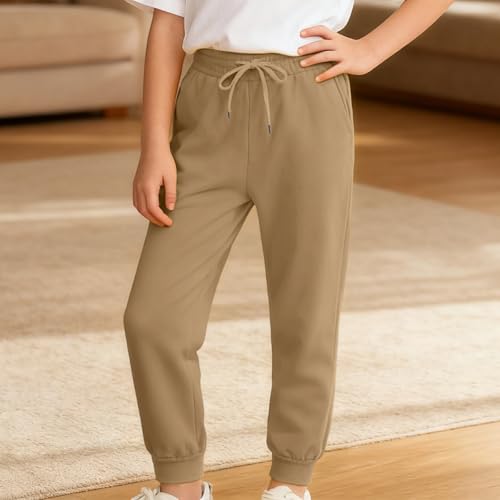 Pantalon de jogging garçon en molleton marron chaud taille 7-8 ans - 3