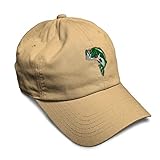 Soft Baseball Cap Fish Sea Bass Embroidery Ocean and Sea Life Bass Twill Cotton Dad Hats for Men & Women Khaki Design Only