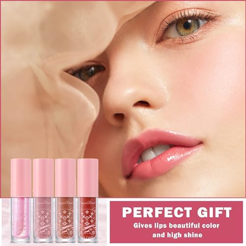 Xumann 4PCS Lipgloss Set, Lip Gloss Sets for Teenage Girls, Women Teen Girl Christmas Gifts Cute Lip Oil, Hydrating Non-Sticky - Image 8