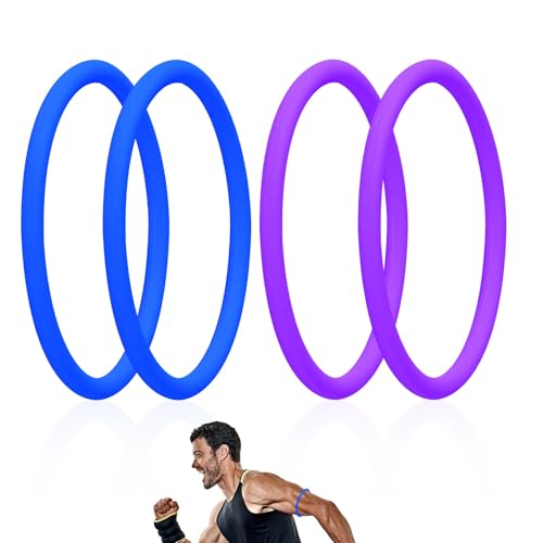 Lyreh 4pcs Patellar Tendon Support Strap, Patella Band (Blue+Purple)