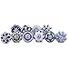 cosynee Set of 25 Assorted Ceramic Knobs Hand Painted Vintage Collection Blue and White Pumpkin and Round Knobs Cabinet Drawer Handles Pulls (Blue White, Silver, Assorted II)