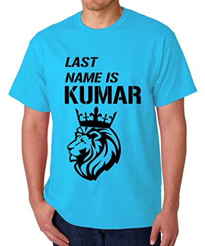 Image of Caseria Men's Cotton Printed T-Shirt -Last Name is Kumar | 100% Cotton | Half Sleeves | Regular Fit | Printed | Round Neck | Graphic T Shirt