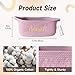 Coifrok Personalized Woven Basket Embroidered Name with Gift Bags and Ribbons,Empty Small Rope Baskets，Durable Storage Custom Pink Basket with Handles for Baby Showers,12