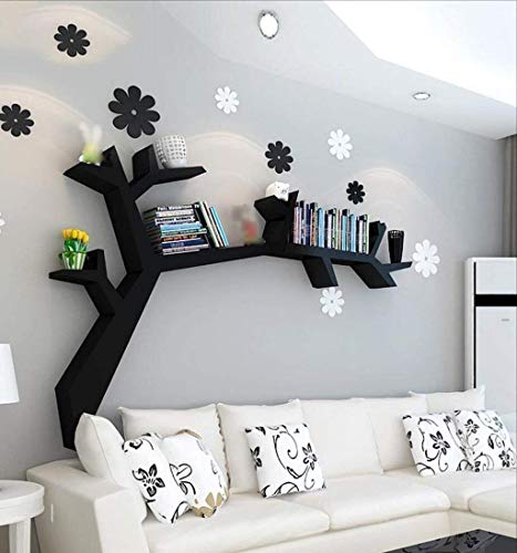 YLCJ Estantería en Forma de árbol Estante de Pared Colgante de Pared de Sala de Estar estantería Soporte de exhibición de celosía Minimalista Moderna 120x90 cm (Color: B)