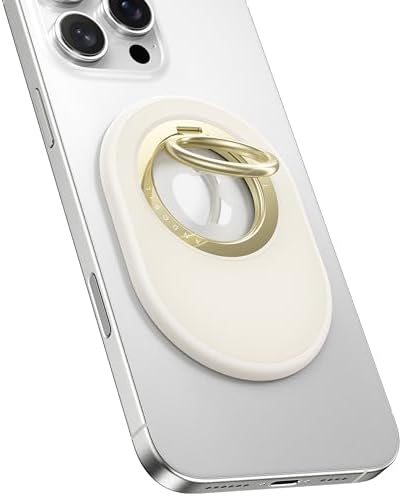 andobil [2025 Upgraded Magnetic Phone Grip for MagSafe [Strongest Magnet Power] Magnetic Phone Ring Holder Compatible with MagSafe Accessories, iPhone 16 Plus 15 14 13 Pro Max Mini Oval-White