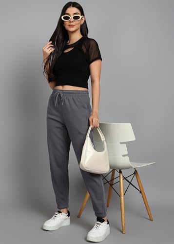 Image of Alan Jones Clothing Women's Regular Fit Mid Rise Fleece Jogger Regular Pants Winterwear