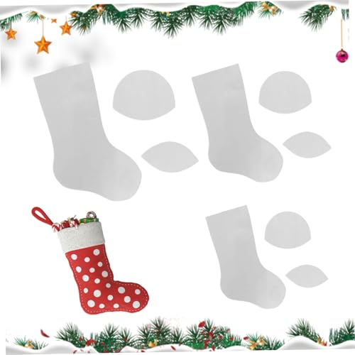 Modèle de bas de Noël acrylique transparent réutilisable set de 3 pochoirs rigides