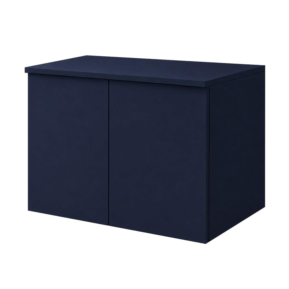 Mobile bagno sospeso 80 cm Blu con top per lavabo e 2 ante push-pull Tierra