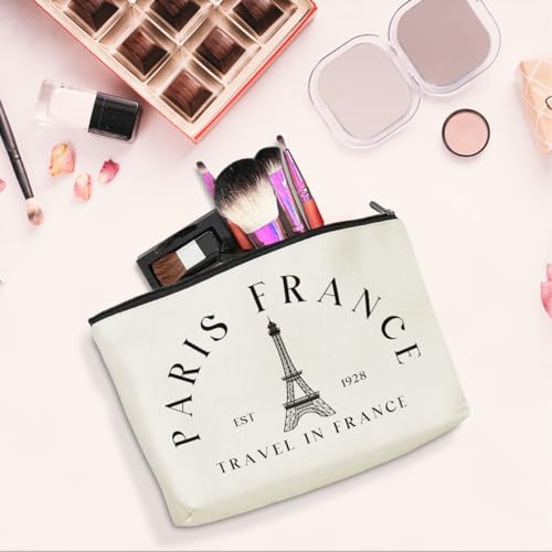 Parisian Makeup Bag Paris Gifts for Paris Lover Travel in France Cosmetic Bag France City Toiletry Bag French Souvenirs for Christmas Birthday Gift for Women Friends Sisters Girls Trip Gifts Favors4