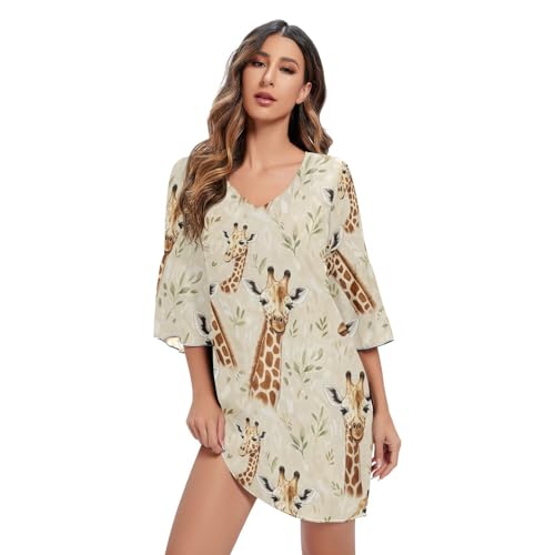Robe girafe western crème fluide pour affiner la silhouette avec élégance
