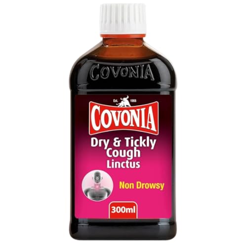 Covonia Dry & Tickly Cough Linctus Soothes And Provides Relief From Dry Coughs And Sore Throats Non Drowsy Cough Syrup Suitable For Vegetarians Cold And Flu Relief 300ml (Always read Label First)