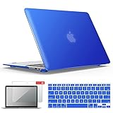 IBENZER Compatible with MacBook Air 11 Inch Case Model A1370 A1465, Soft Touch Plastic Hard Shell Case Bundle with Keyboard Cover & Screen Protector for Mac Air 11, Royal Blue, A11RBL+2
