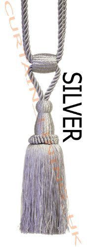 Silver - X2 Monaco Designer Tassel Rope Tie Back