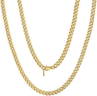 ChainsPro Stainless Steel Chains for Men Curb Cuban Necklace,4/6/10/14 (Gift Wrapped)