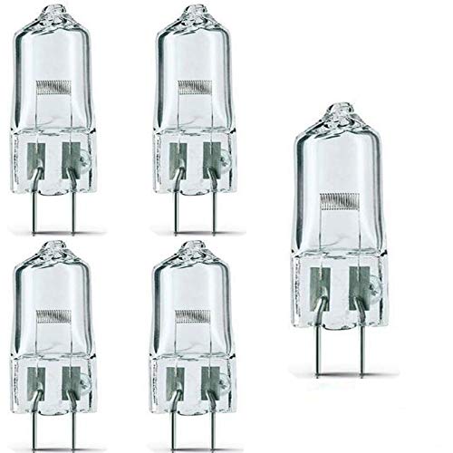 （Pack of 5）- FCS 150W/T4/24V/CL/G6.35 150-watt 24-Volt Bi-Pin Based Stage and Studio T4 Bulb Light Lamp Halogen, Clear/for Projector Stage Slide & Movie Projection