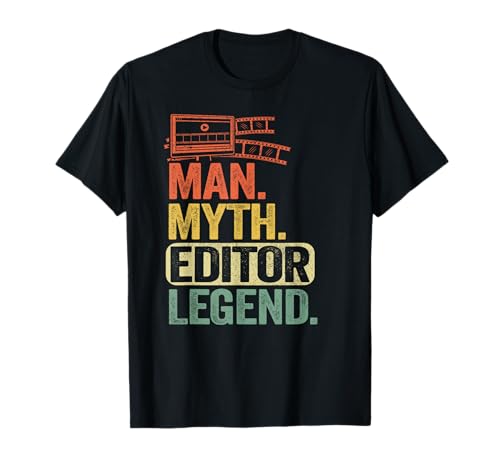 Man Myth Editor Leyenda Productor de cine Papá Edición Cineasta Camiseta