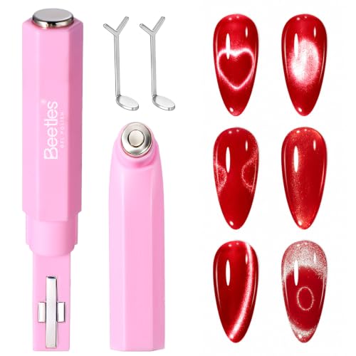 Beetles Cat Eye Magnet for Nails, 4-in-1 Magnetic Nail Art Tool 3Pcs