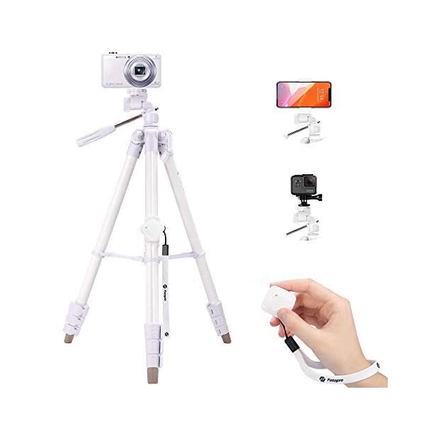 Fotopro Handy Stativ iPhone Stativ Kamera Stativ 39.5" Aluminum Leichtes Reisestativ mit Bluetooth Fernbedienung und Handy Halterung, Smartphone Stativ für Kamera