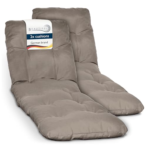 Beautissu 2X Coussin Bain de Soleil 190x60 cm Flair RL – 8 cm Épais Coussin Chaise Longue pour Jardin Terrasse Balcon – Confortable Matelas Transat...