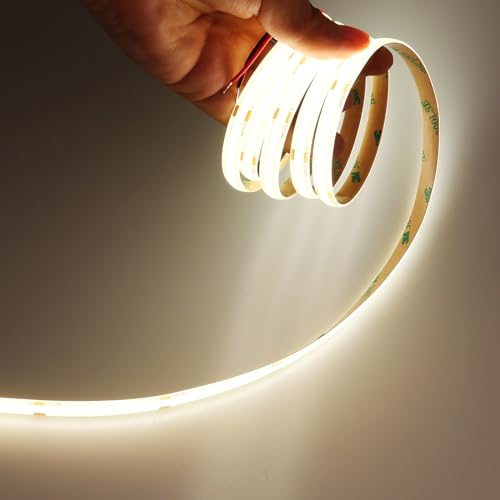 JOYLIT Striscia LED COB 24V 4000K Bianco Naturale da Interni 6 Metri 320LEDs/M 4500LM Luminosità Uniformi Luce CRI 90+ Luci Nastri Dimmerabile Flessibile Adesiva Strip LED (Solo Striscia LED)