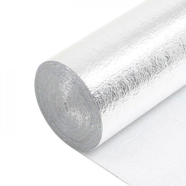 Base aislante metalizada con espuma | Antihumedad y Aislamiento acústico para Tarimas y Parquet | 2mm - 24m² | Corrige posibles desniveles del suelo