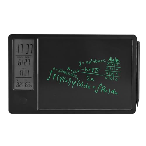 Tableta de Escritura LCD con Reloj Digital, Tablero Electrónico Recargable de 10 Pulgadas para Oficina, Negocio, Hogar, de 12/24 Horas, Lápiz óptico Almacenado Magnéticamente