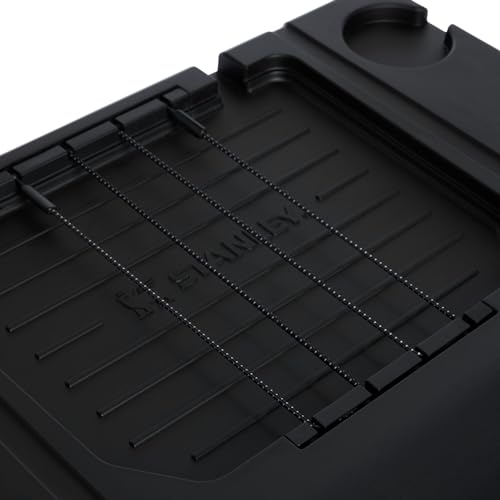 Image of Stanley Adventure Outdoor Cooler 50 qt | Heavy Duty Outdoor Camping Cooler with Easy Carry Side Handles | 6 Days Cooling Ice Chest for 82 Cans | Flat Top Doubles as Seat | BPA-Free | Black 2.0