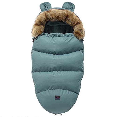 Saco de Silla de Paseo Universal,Saco de Dormir Térmico para Bebé,Funda de Pie para cochecito de Invierno,Accesorios Cochecito,Resistente al Viento,Impermeable,Resistente al Frío (Azul gris)