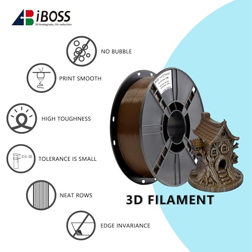 Image of iBOSS PLA Pro Filament 1.75mm Brown 1KG, 3D Printer Filament Dimensional Accuracy + /- 0.02mm, 1kg Cardboard Spool(2.2lbs) 3D Printing Filament Fits for Most FDM 3D Printers
