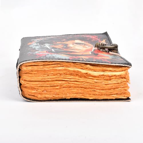 Image of Leather Journal With Rustic Lock,Blank Spell Book Of Shadows|Grimoire Journal Harry Potter A5(17.5Cmx12.5Cm) Handmade Paper (200Pages),