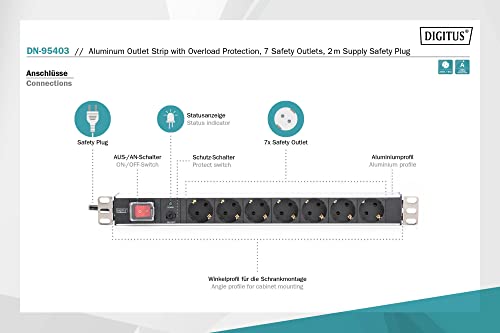 Assmann Electronic 19'' Outlet Strip Protezione Da Sovraccarico 7 Prese Ac 250 V Nero 2 M - 2