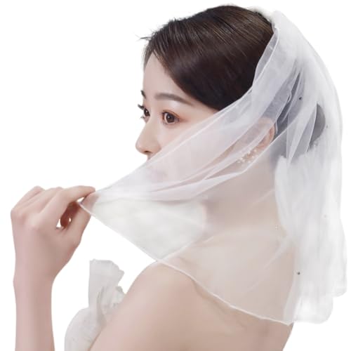 YOFASEN Brautschleier Kurz - Frauen Weißer...