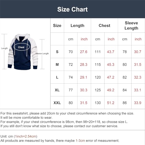 Men's Hoodie Loose Fit Color Blocking Full Zip Up Hooded Sweatshirt Long Sleeve Casual Hoodies with Pocket2