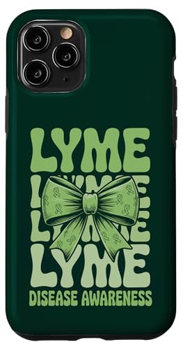 Lyme Warrior Groovy Bow Coquette Lyme Disease Awareness Carcasa para iPhone 11 Pro