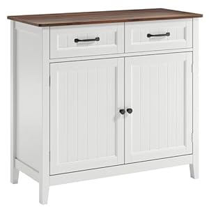 Bealife Keukenkast, commode met 2 laden en 2 deuren, dressoir, keukenbuffet met werkbladen voor keuken, woonkamer, hal en eetkamer